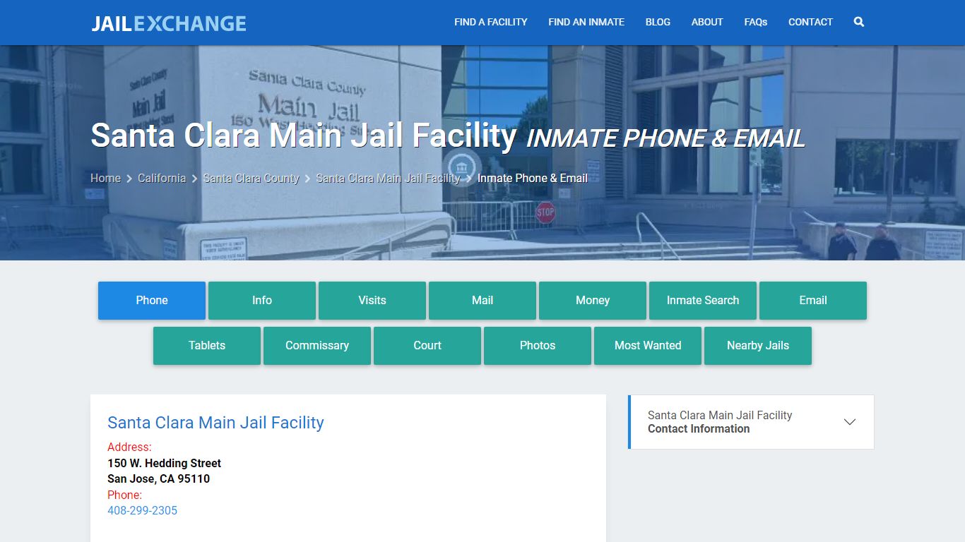 Inmate Phone - Santa Clara Main Jail Facility, CA