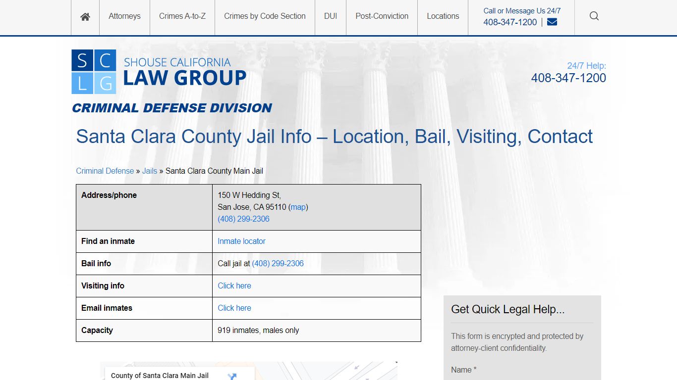 Santa Clara County Jail Info – Location, Bail, Visiting, Contact